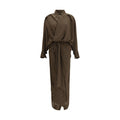 Multicolor silk casual dress by Petar Petrov featuring a relaxed fit and elegant design, shown on a model.