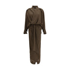 Multicolor silk casual dress by Petar Petrov featuring a relaxed fit and elegant design, shown on a model.