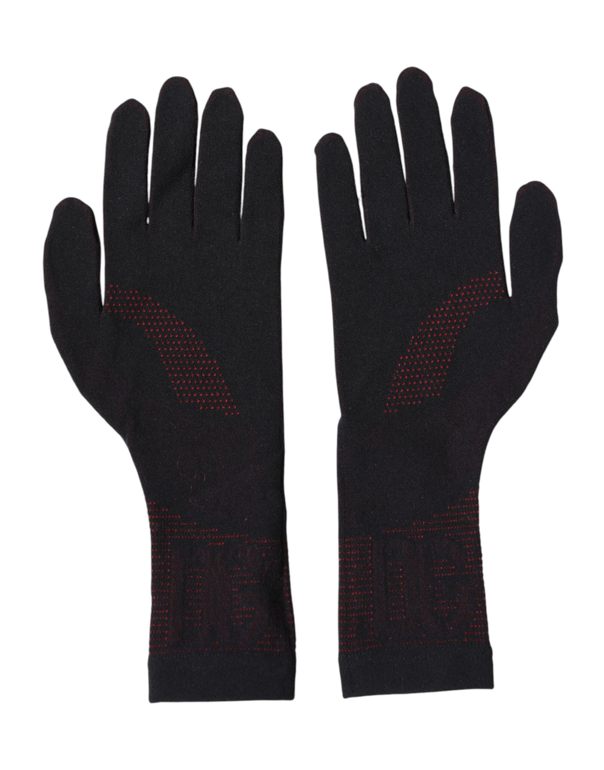 Dolce & Gabbana Black DG Logo Cotton Hands Mitten Men Gloves - Eljoys Fashion 
