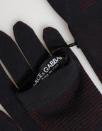 Dolce & Gabbana Black DG Logo Cotton Hands Mitten Men Gloves - Eljoys Fashion 