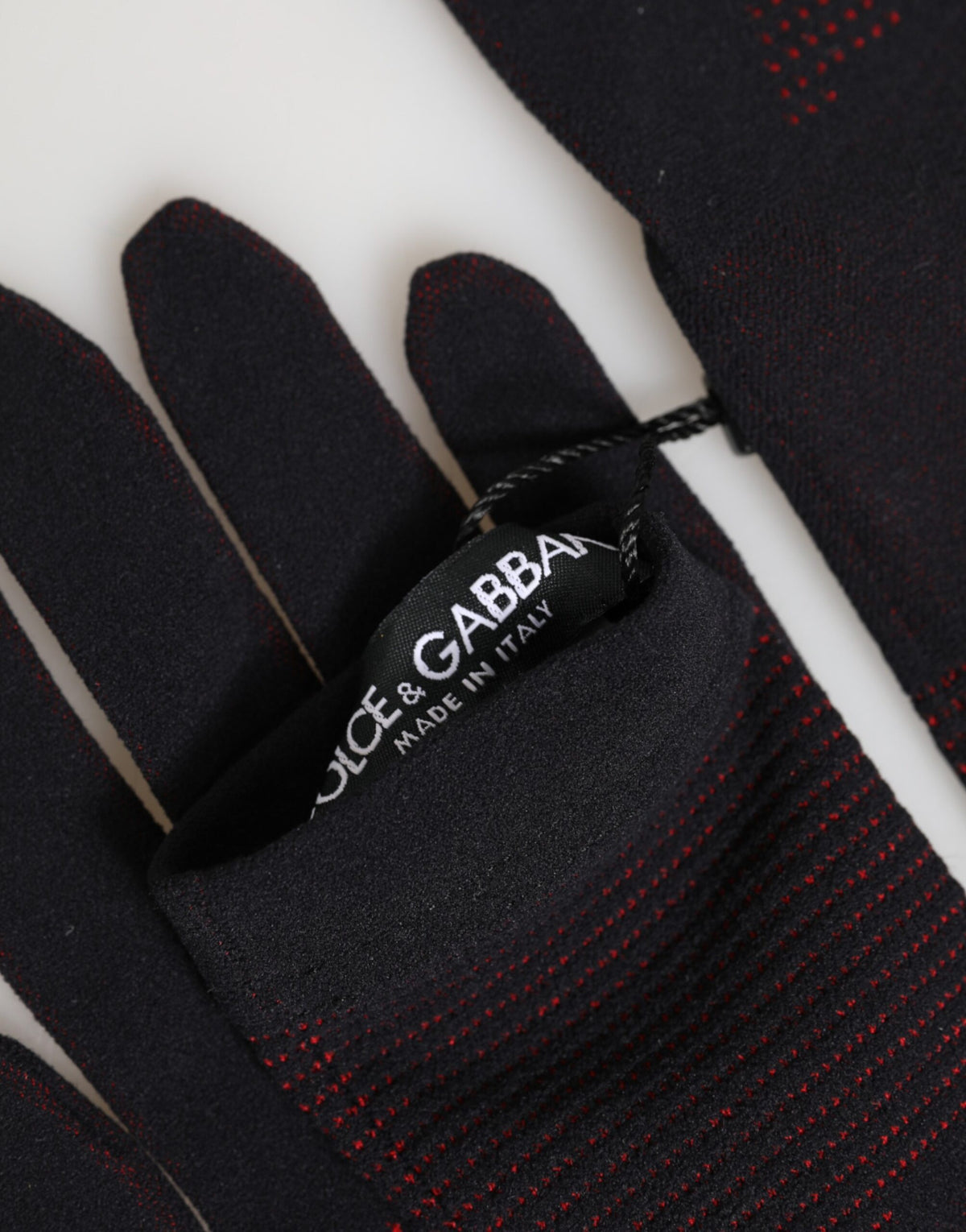 Dolce & Gabbana Black DG Logo Cotton Hands Mitten Men Gloves - Eljoys Fashion 