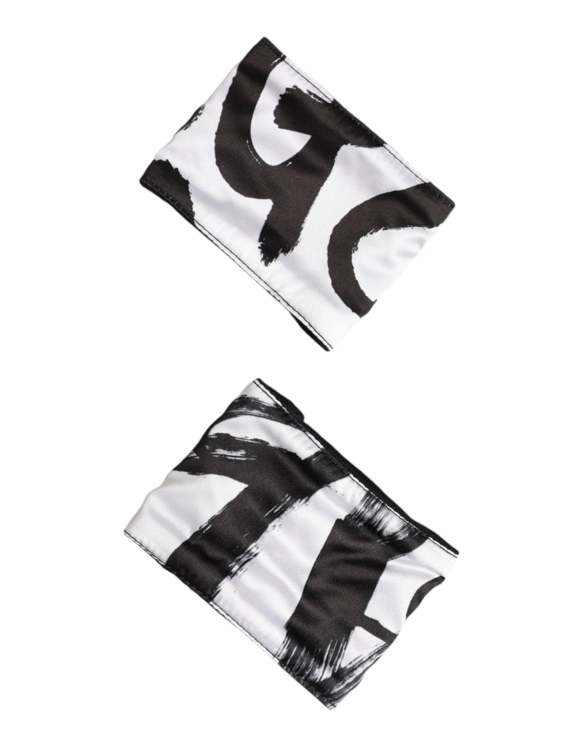 Dolce & Gabbana Black White DG Logo Silk 1 Pair Wristband - Eljoys Fashion 