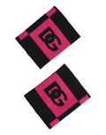 Dolce & Gabbana Black Pink DG Logo Cashmere 1 Pair Wristband - Eljoys Fashion 