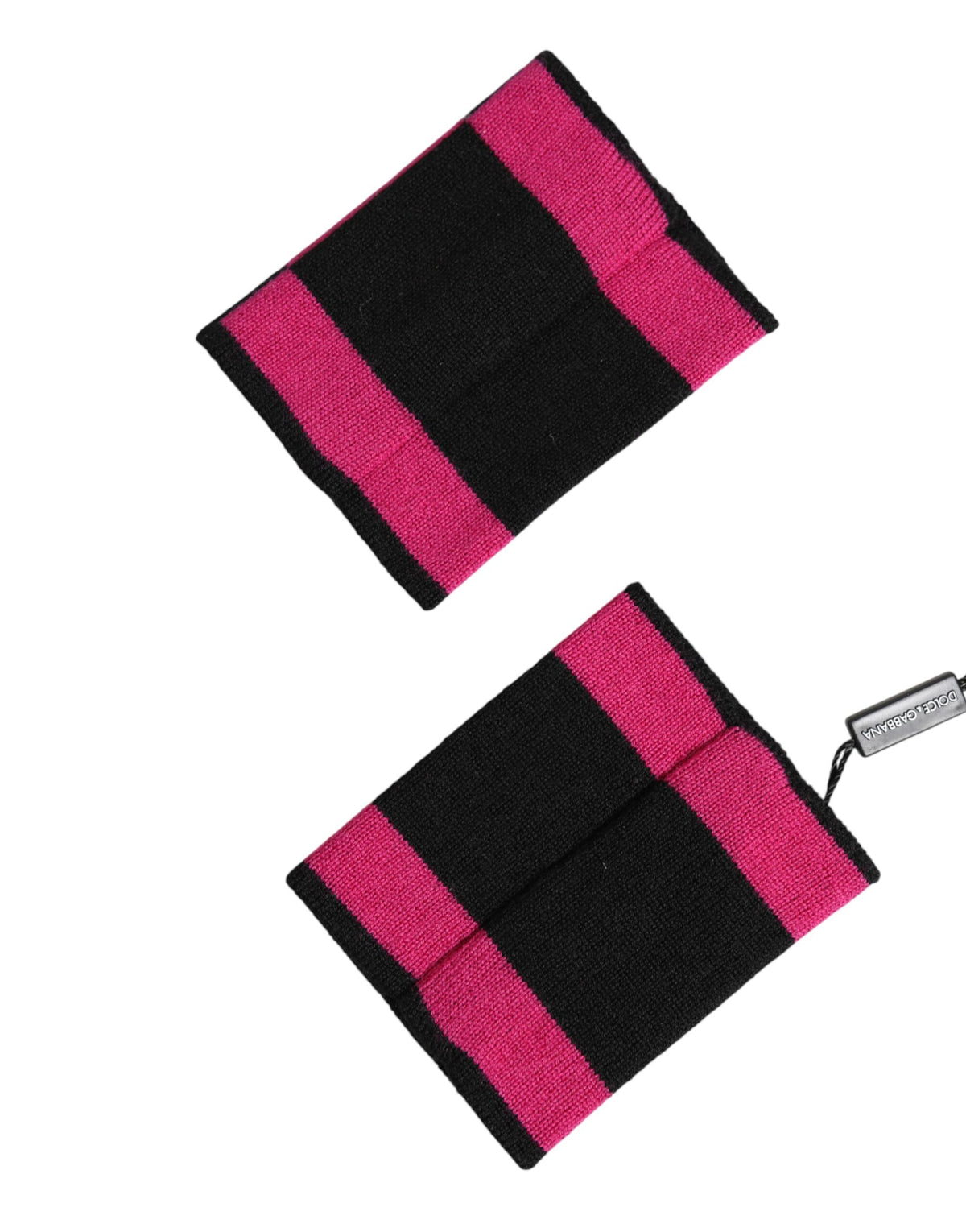 Dolce & Gabbana Black Pink DG Logo Cashmere 1 Pair Wristband - Eljoys Fashion 