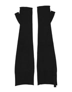 Dolce & Gabbana Black Virgin Wool Knitted Fingerless Men Gloves - Eljoys Fashion 