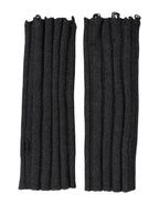 Dolce & Gabbana Dark Gray Virgin Wool Knitted Fingerless Gloves