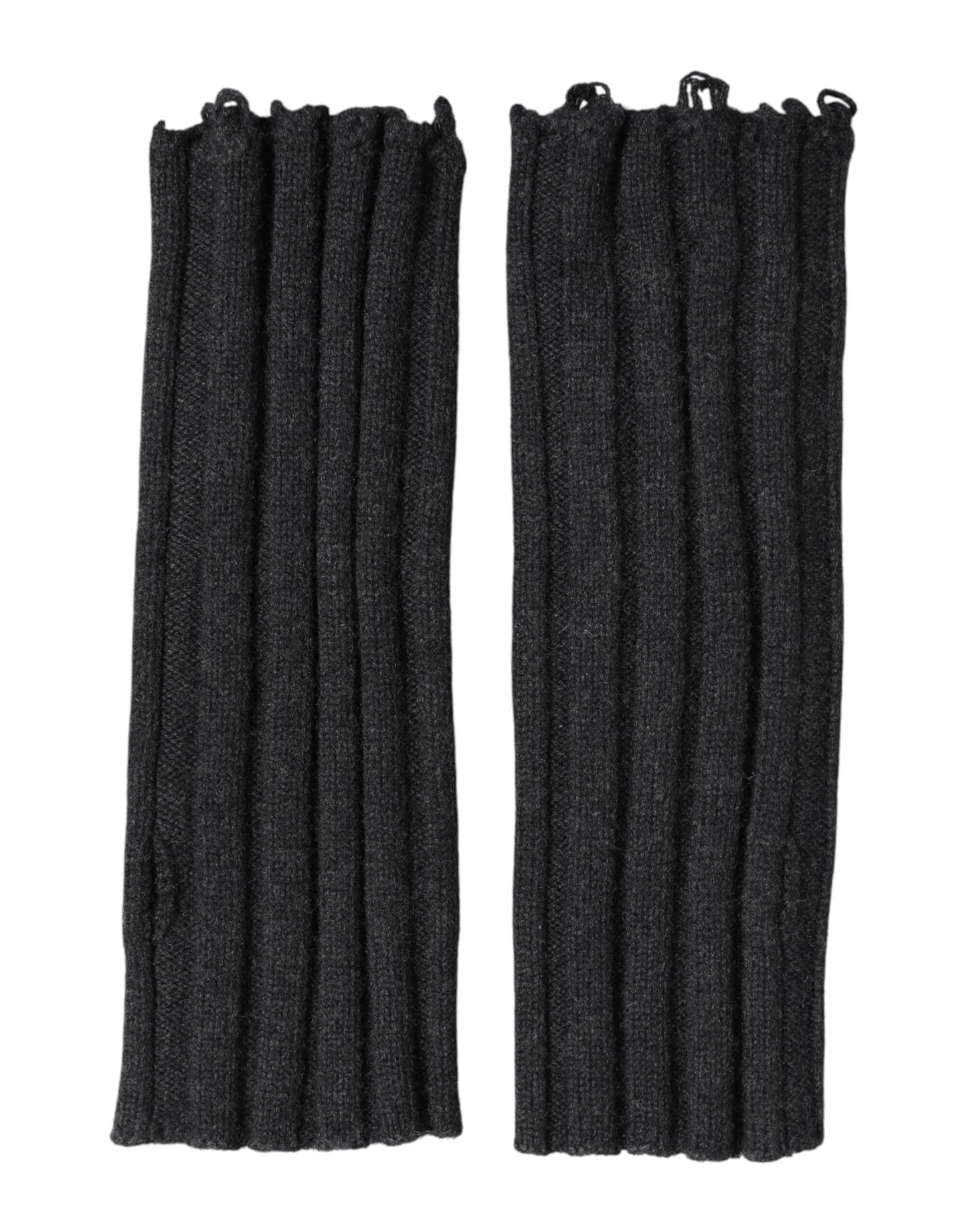 Dolce & Gabbana Black Virgin Wool Knitted Fingerless Gloves