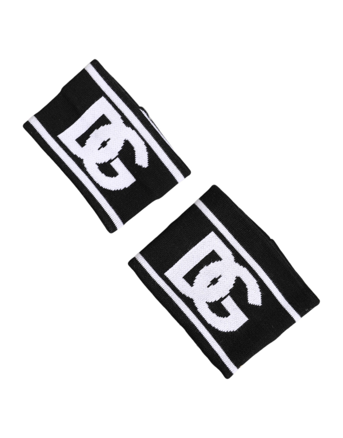 Dolce & Gabbana Black White DG Logo Cotton 1 Pair One Wristband - Eljoys Fashion 