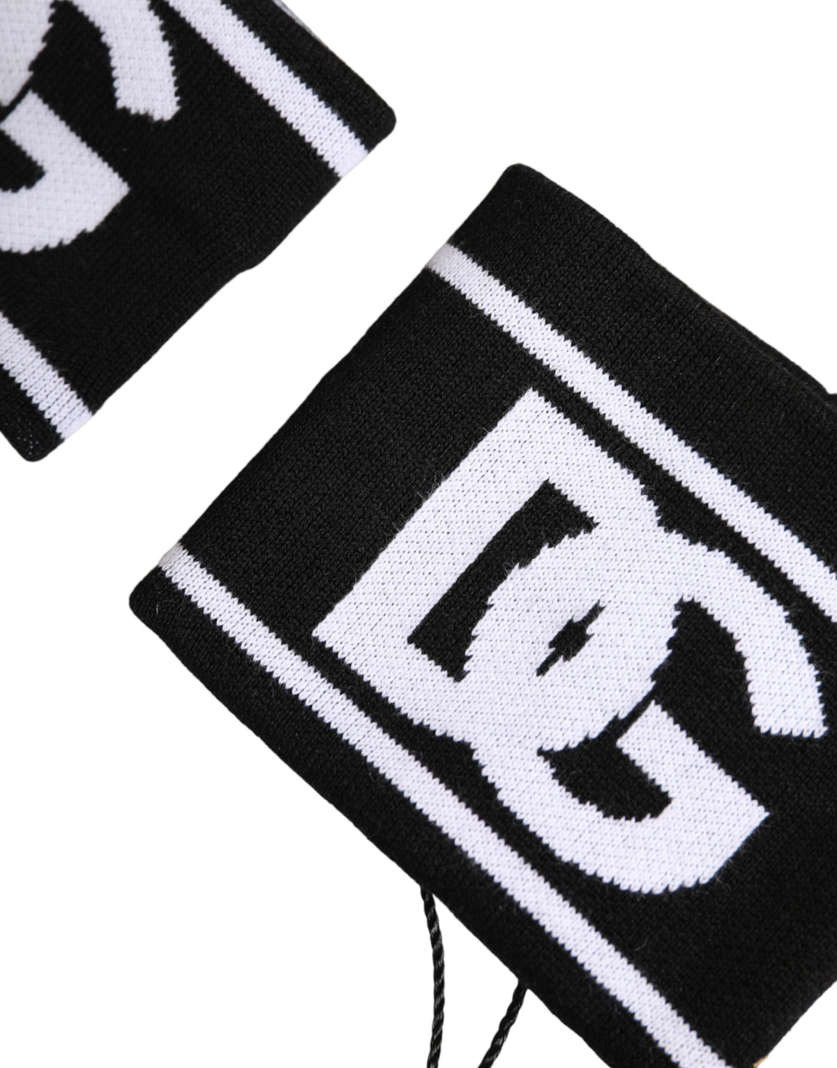 Dolce & Gabbana Black White DG Logo Cotton 1 Pair One Wristband - Eljoys Fashion 