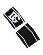 Dolce & Gabbana Black White DG Logo Cotton 1 Pair One Wristband - Eljoys Fashion 