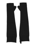 Dolce & Gabbana Black Virgin Wool Knitted Fingerless Men Gloves - Eljoys Fashion 