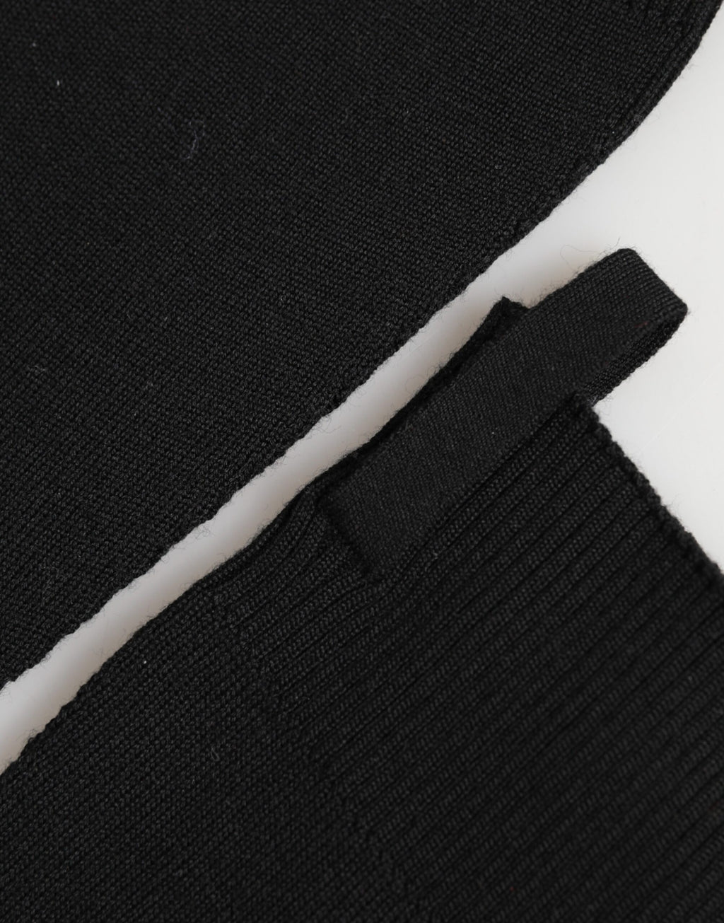 Dolce & Gabbana Black Virgin Wool Knitted Fingerless Men Gloves - Eljoys Fashion 