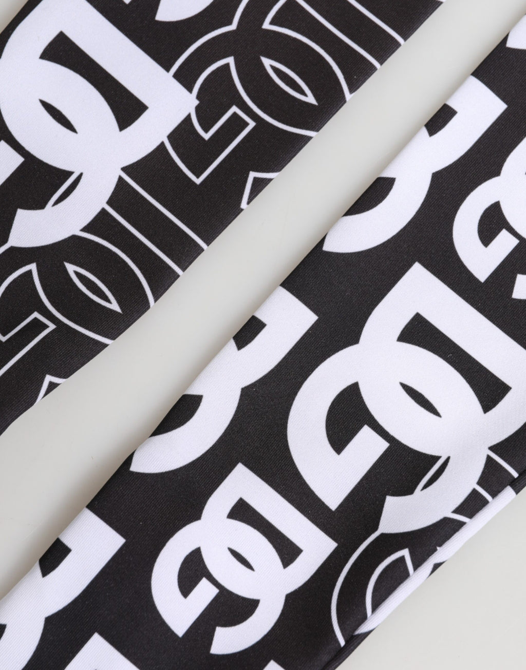 Dolce & Gabbana Black White DG Logo Elbow Length Mitten Gloves - Eljoys Fashion 