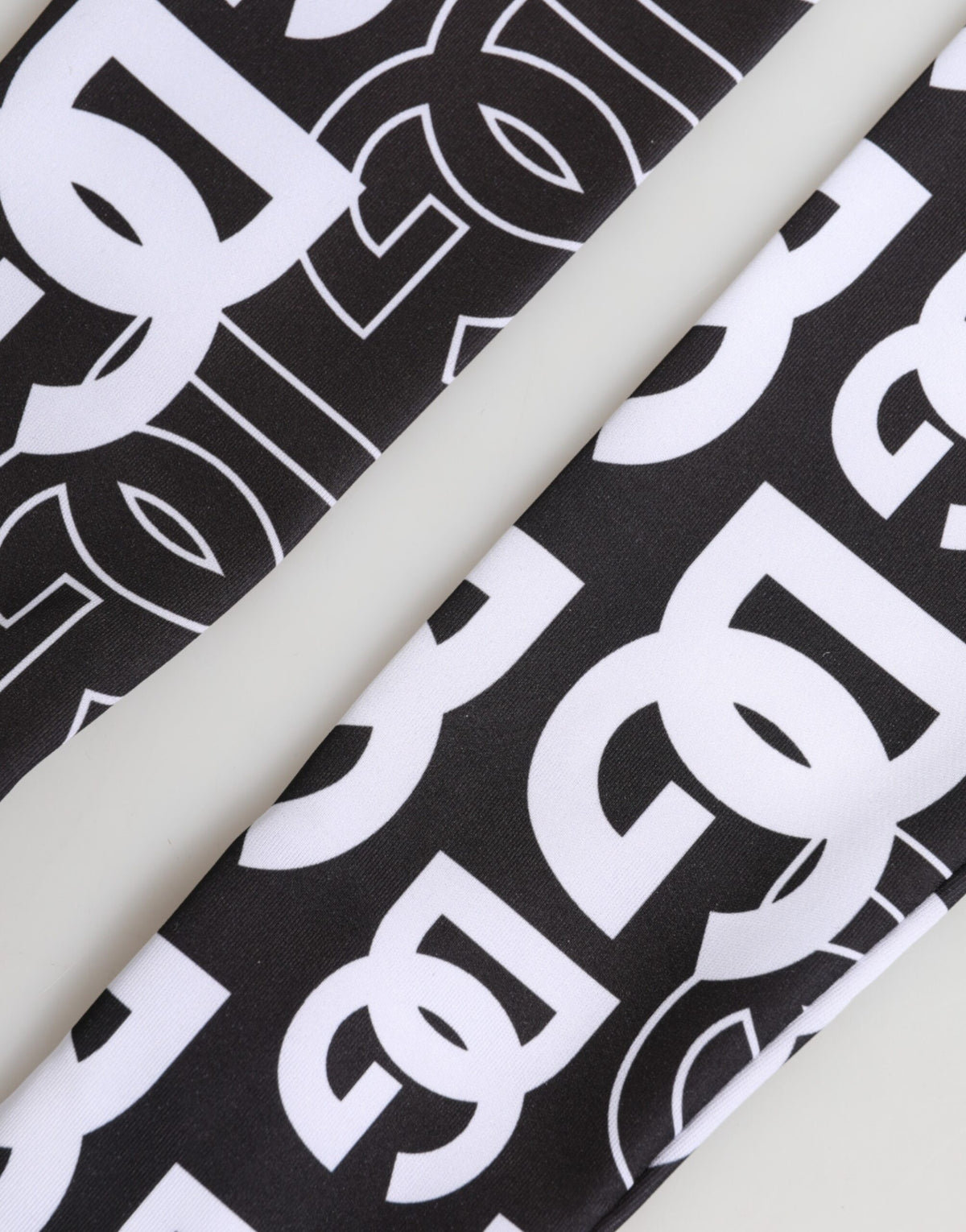 Dolce & Gabbana Black White DG Logo Elbow Length Mitten Gloves - Eljoys Fashion 