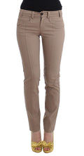 Cavalli Class Beige Dress Skinny Slim Straight Chinos Pants - Eljoys Fashion 