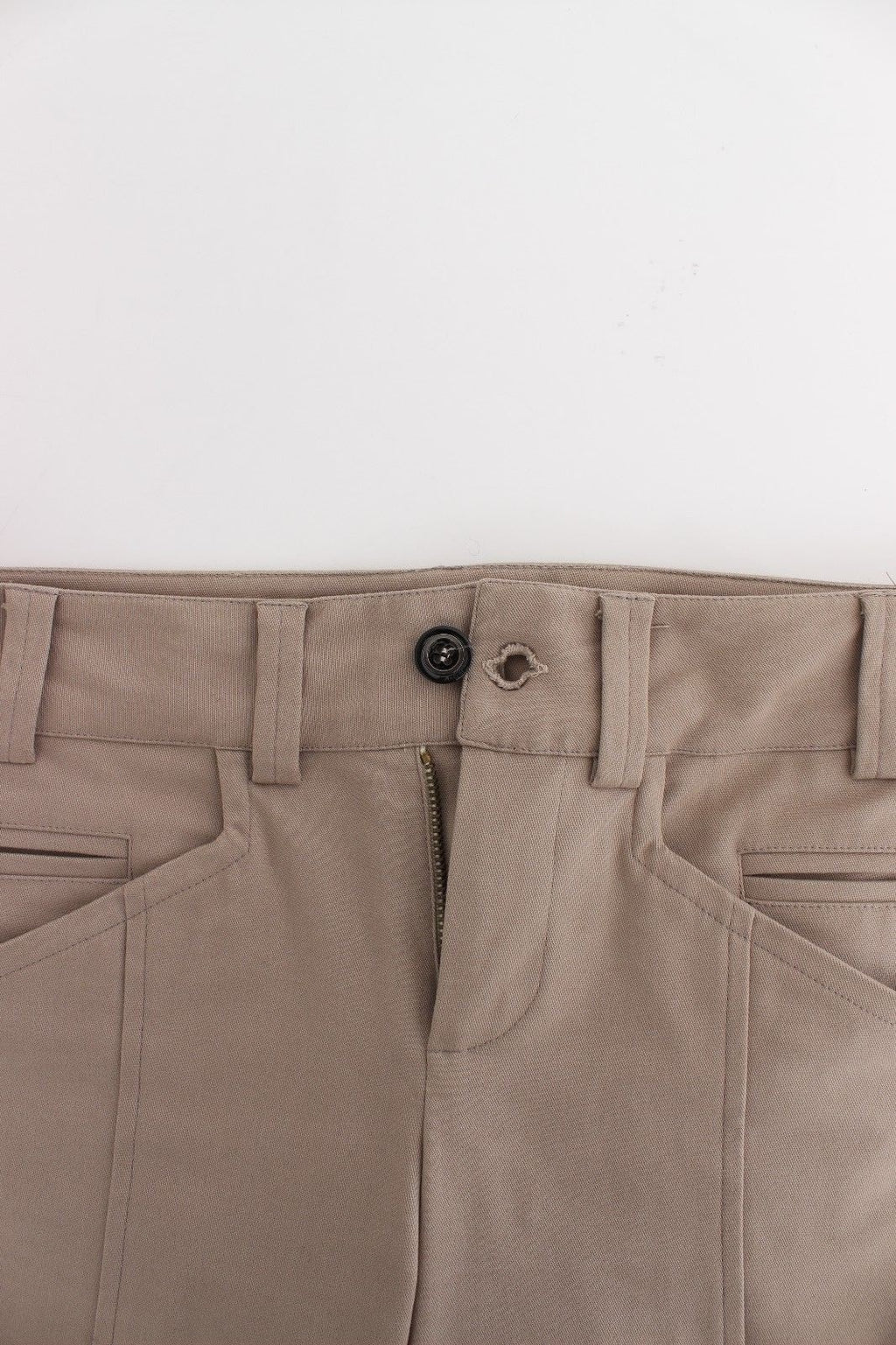 Cavalli Class Beige Dress Skinny Slim Straight Chinos Pants - Eljoys Fashion 