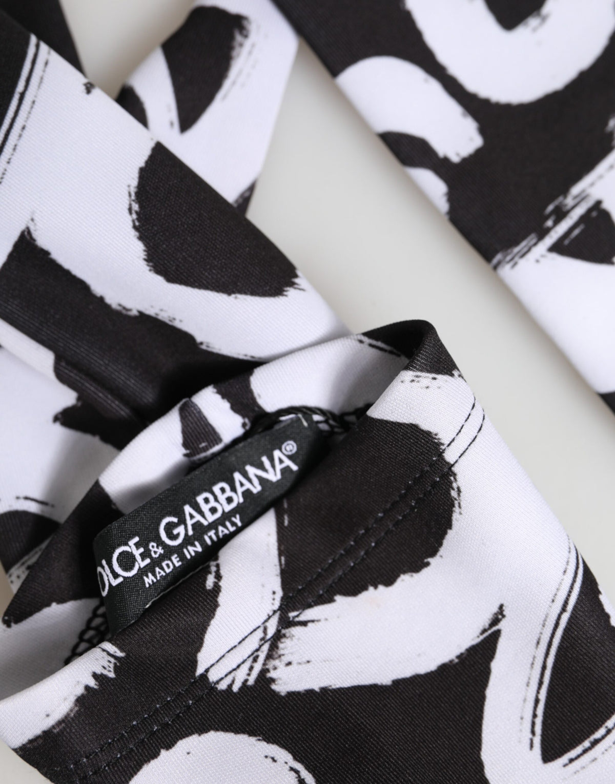 Dolce & Gabbana Black White DG Logo Elbow Length Mitten Gloves - Eljoys Fashion 
