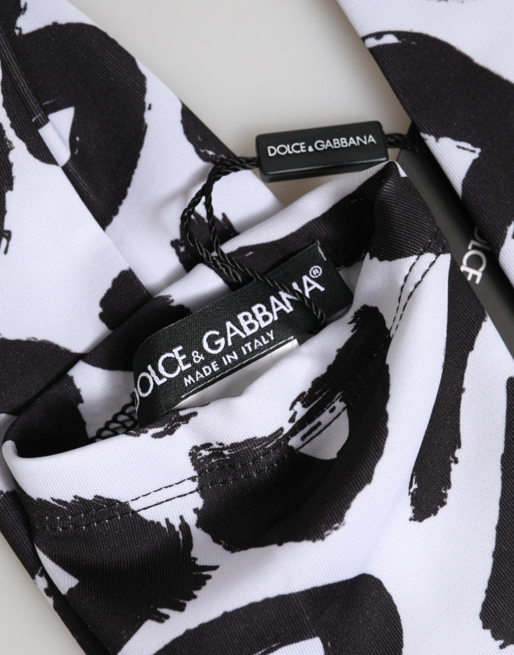 Dolce & Gabbana Black White DG Logo Elbow Length Mitten Gloves - Eljoys Fashion 