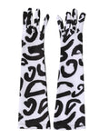 Dolce & Gabbana Black White DG Logo Elbow Length Mitten Gloves - Eljoys Fashion 