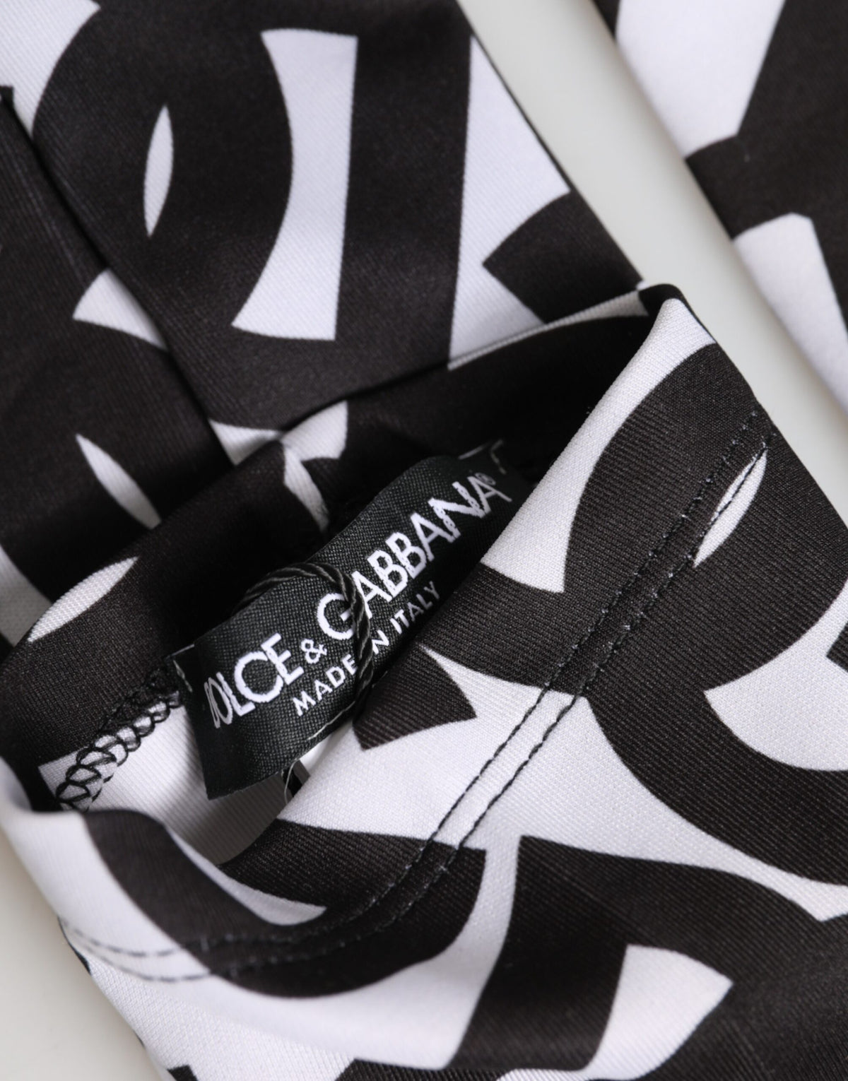 Dolce & Gabbana Black White DG Logo Elbow Length Mitten Gloves - Eljoys Fashion 