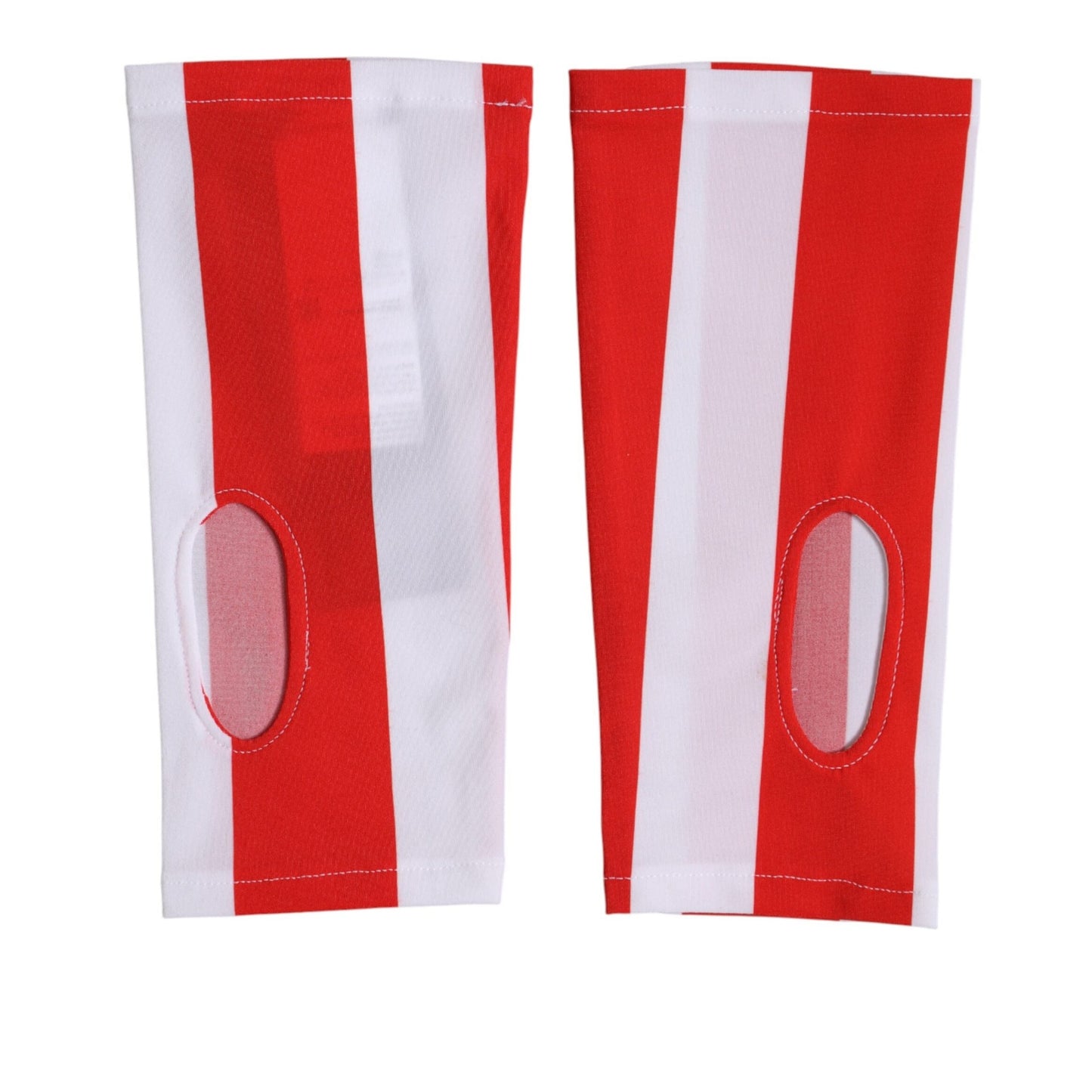 Dolce & Gabbana Red White Nylon Fingerless Wrist Length Gloves