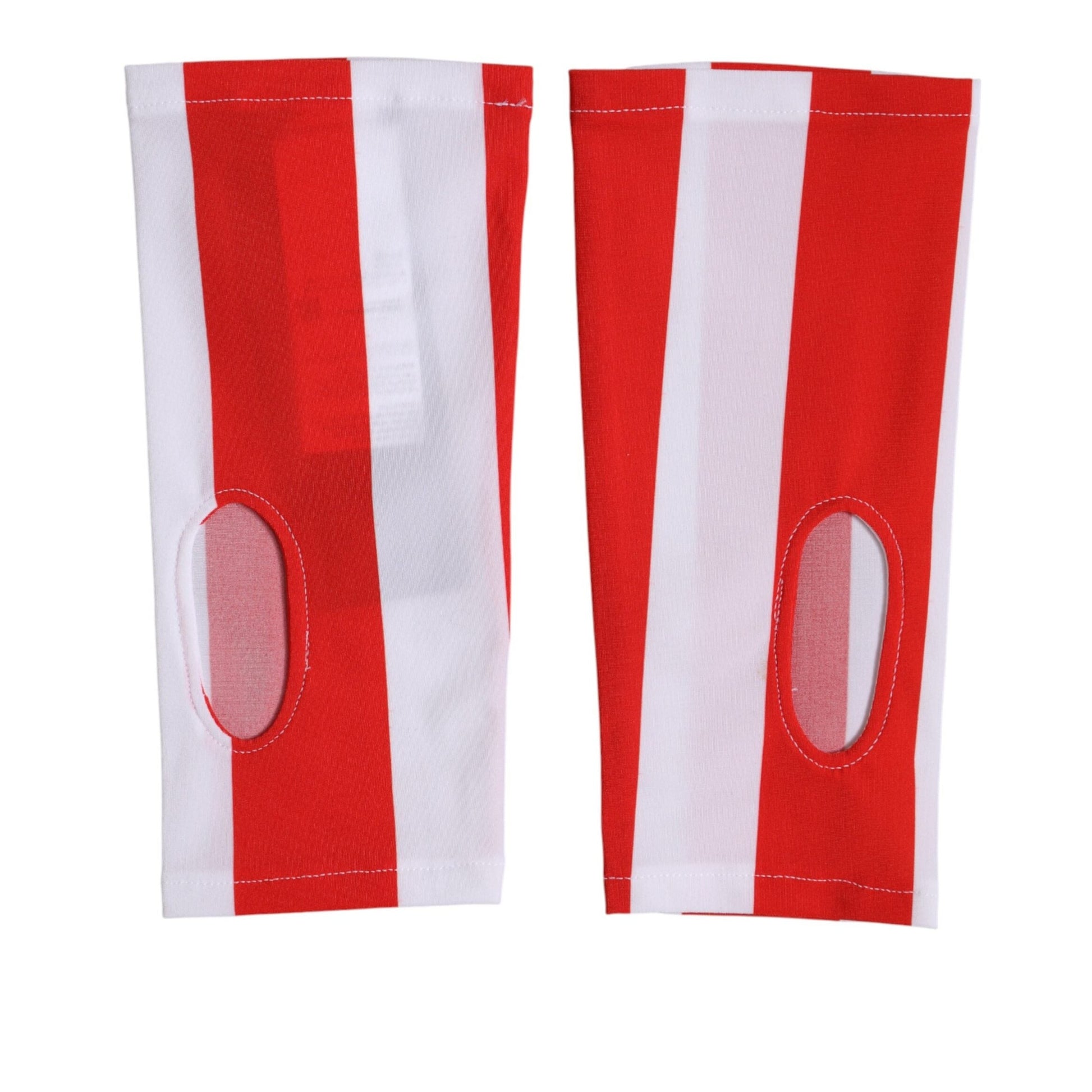 Dolce & Gabbana Red White Nylon Fingerless Wrist Length Gloves