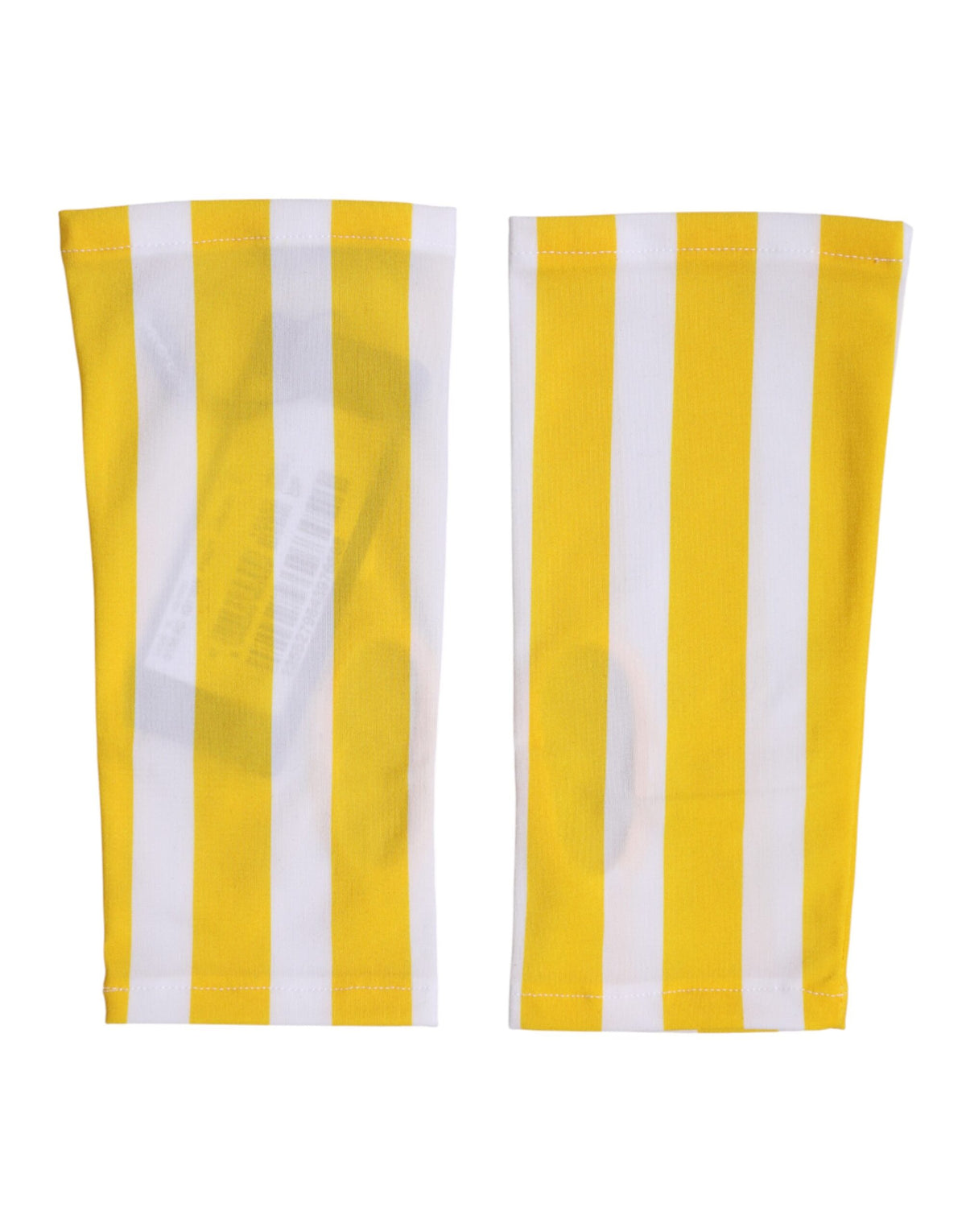 Dolce & Gabbana Yellow White Nylon Fingerless Wrist Length Gloves - Eljoys Fashion 