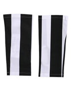 Dolce & Gabbana Black White Nylon Fingerless Wrist Length Gloves - Eljoys Fashion 