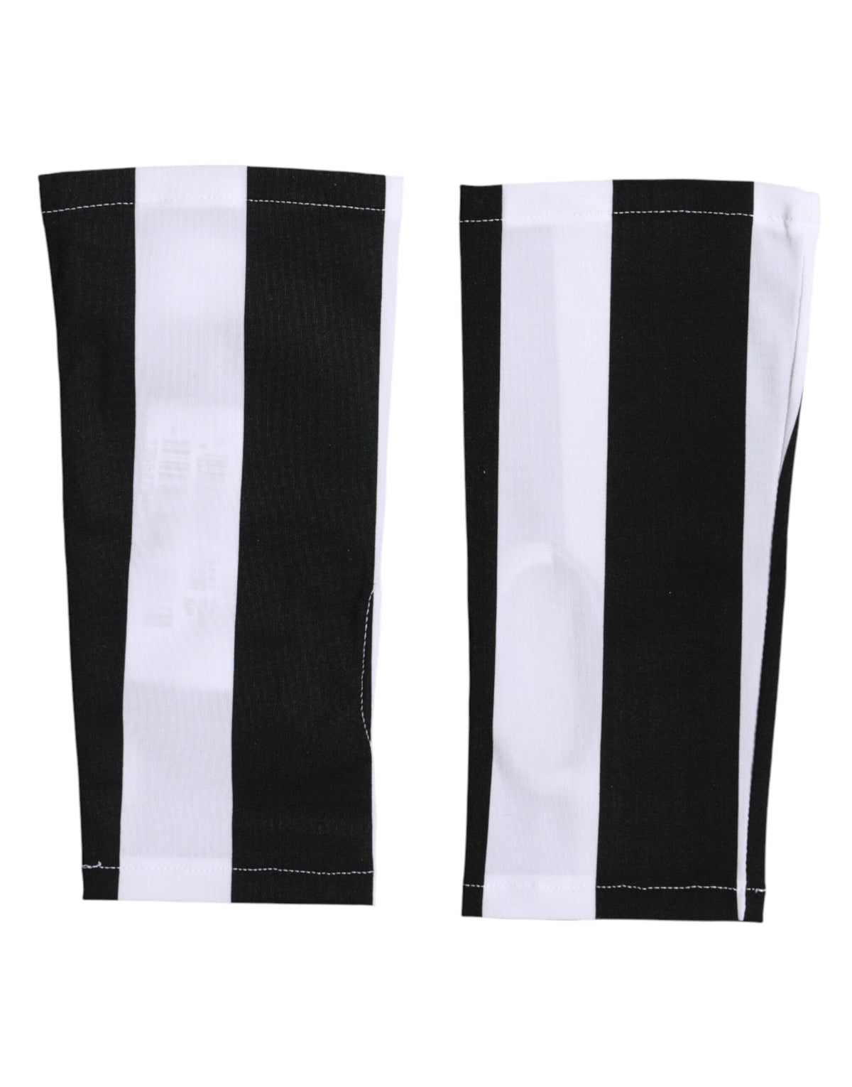 Dolce & Gabbana Black White Nylon Fingerless Wrist Length Gloves - Eljoys Fashion 