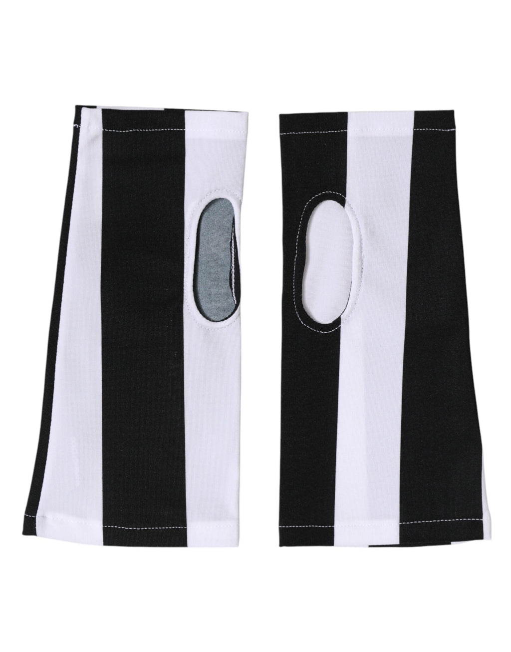 Dolce & Gabbana Black White Nylon Fingerless Wrist Length Gloves - Eljoys Fashion 