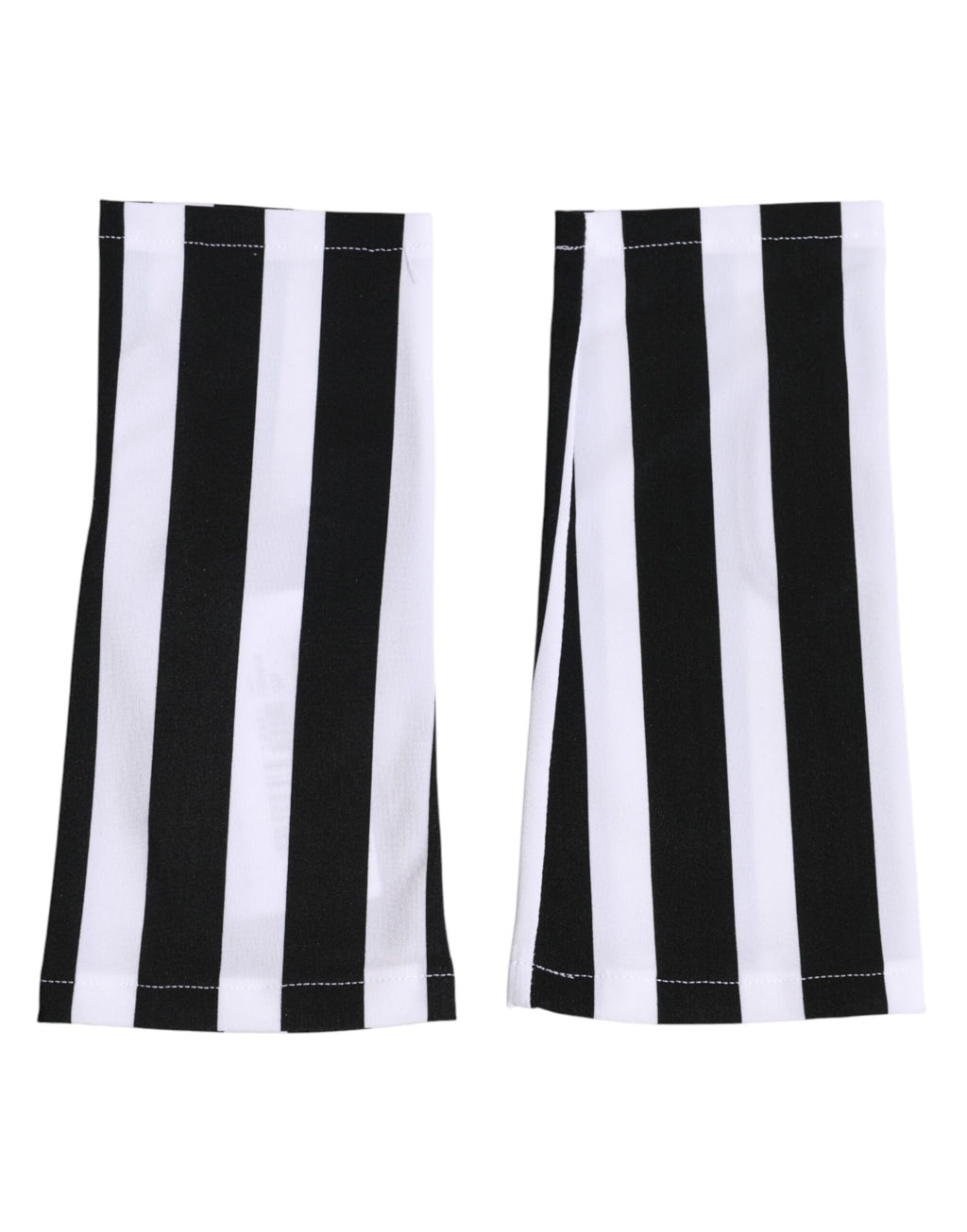 Dolce & Gabbana Black White Nylon Fingerless Wrist Length Gloves - Eljoys Fashion 