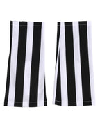 Dolce & Gabbana Black White Nylon Fingerless Wrist Length Gloves - Eljoys Fashion 