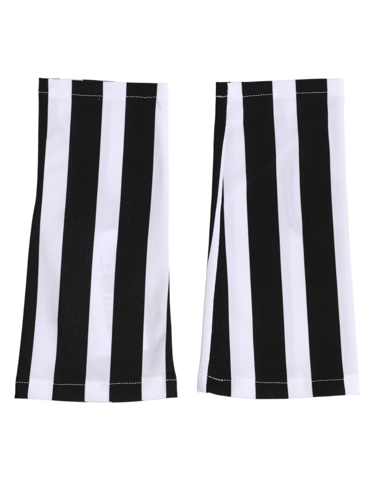 Dolce & Gabbana Black White Nylon Fingerless Wrist Length Gloves - Eljoys Fashion 