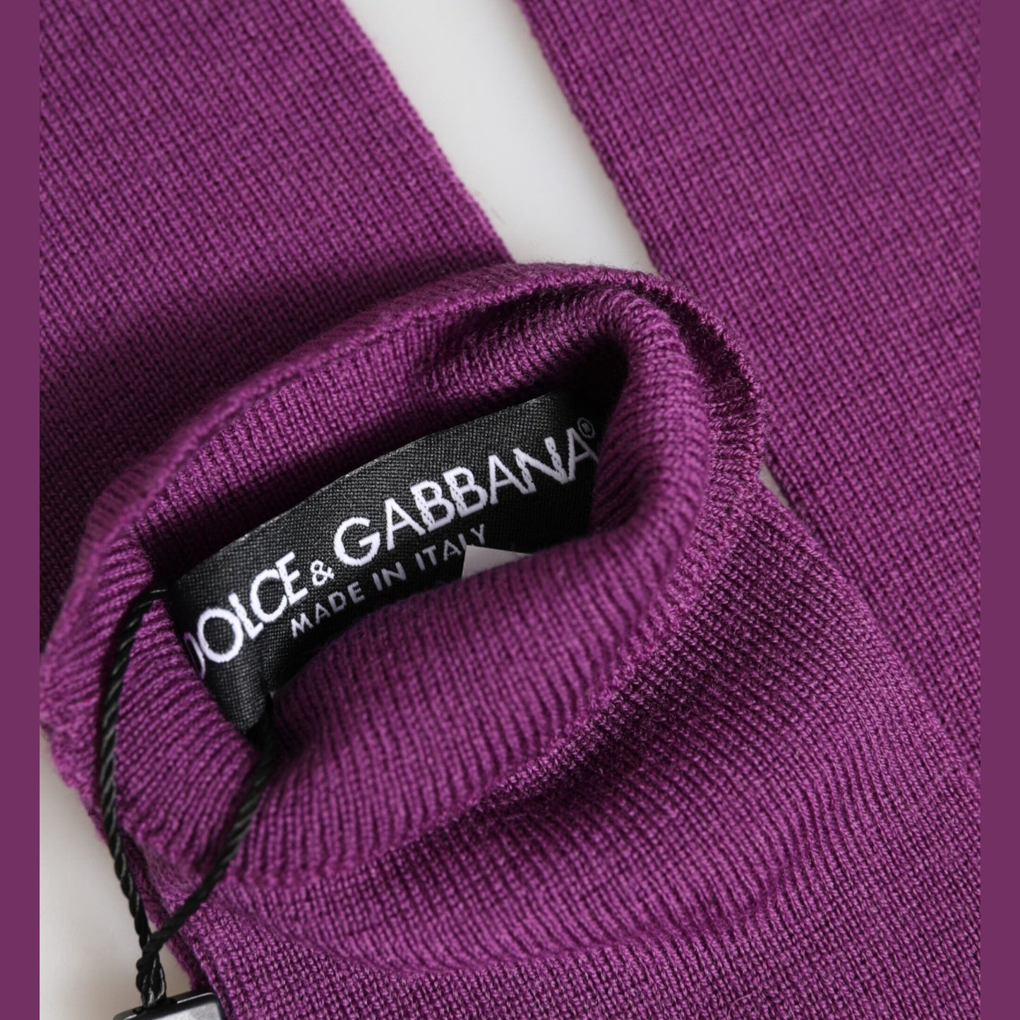 Dolce & Gabbana Purple Wool Fingerless Elbow Length Women One Size Gloves