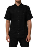Carhartt Wip Black Linen Collared Short Sleeve Polo Shirt - Eljoys Fashion 
