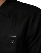 Carhartt Wip Black Linen Collared Short Sleeve Polo Shirt - Eljoys Fashion 