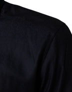 Dolce & Gabbana Blue Cotton Collared Long Sleeve GOLD Men Dress Shirt - Eljoys Fashion 