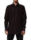 Dolce & Gabbana Brown Cotton LongSleeve MARTINI Dress  Shirt - Eljoys Fashion 