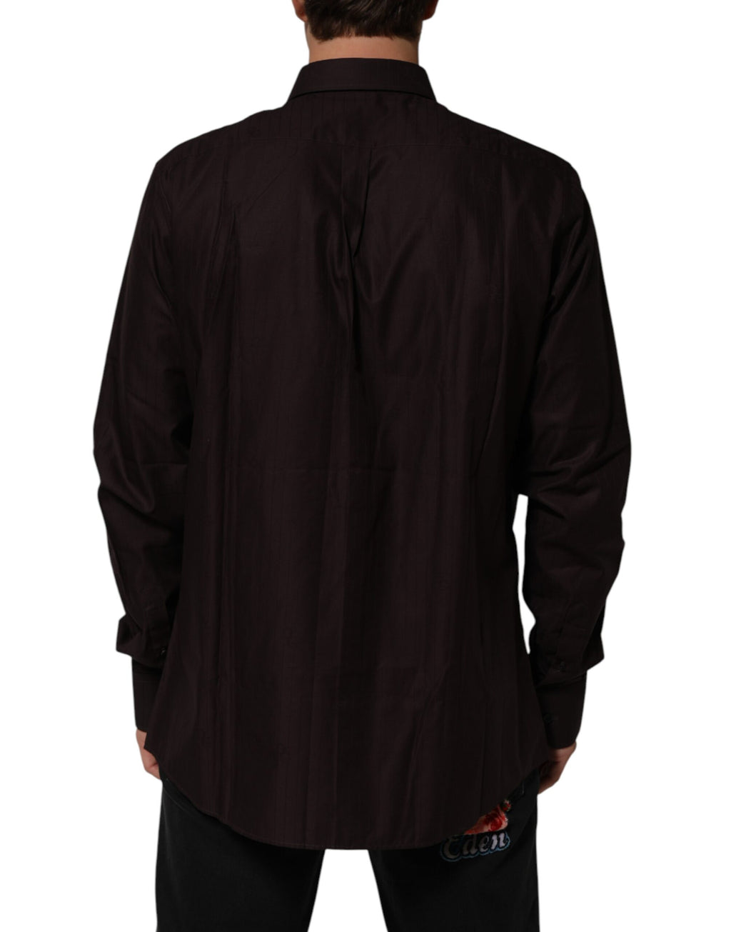 Dolce & Gabbana Brown Cotton LongSleeve MARTINI Dress  Shirt - Eljoys Fashion 