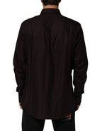 Dolce & Gabbana Brown Cotton LongSleeve MARTINI Dress  Shirt - Eljoys Fashion 