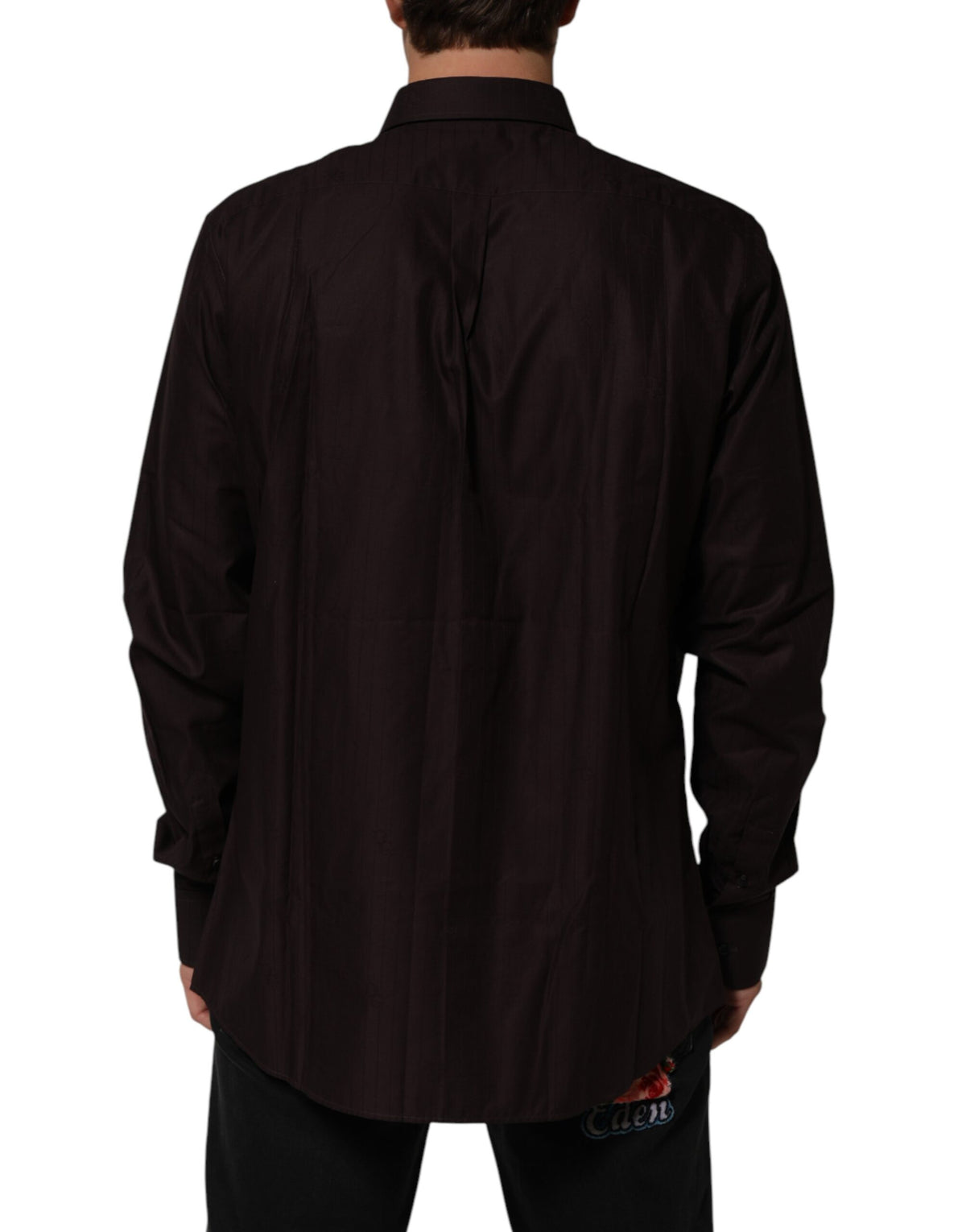 Dolce & Gabbana Brown Cotton LongSleeve MARTINI Dress  Shirt - Eljoys Fashion 