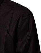 Dolce & Gabbana Brown Cotton LongSleeve MARTINI Dress  Shirt - Eljoys Fashion 