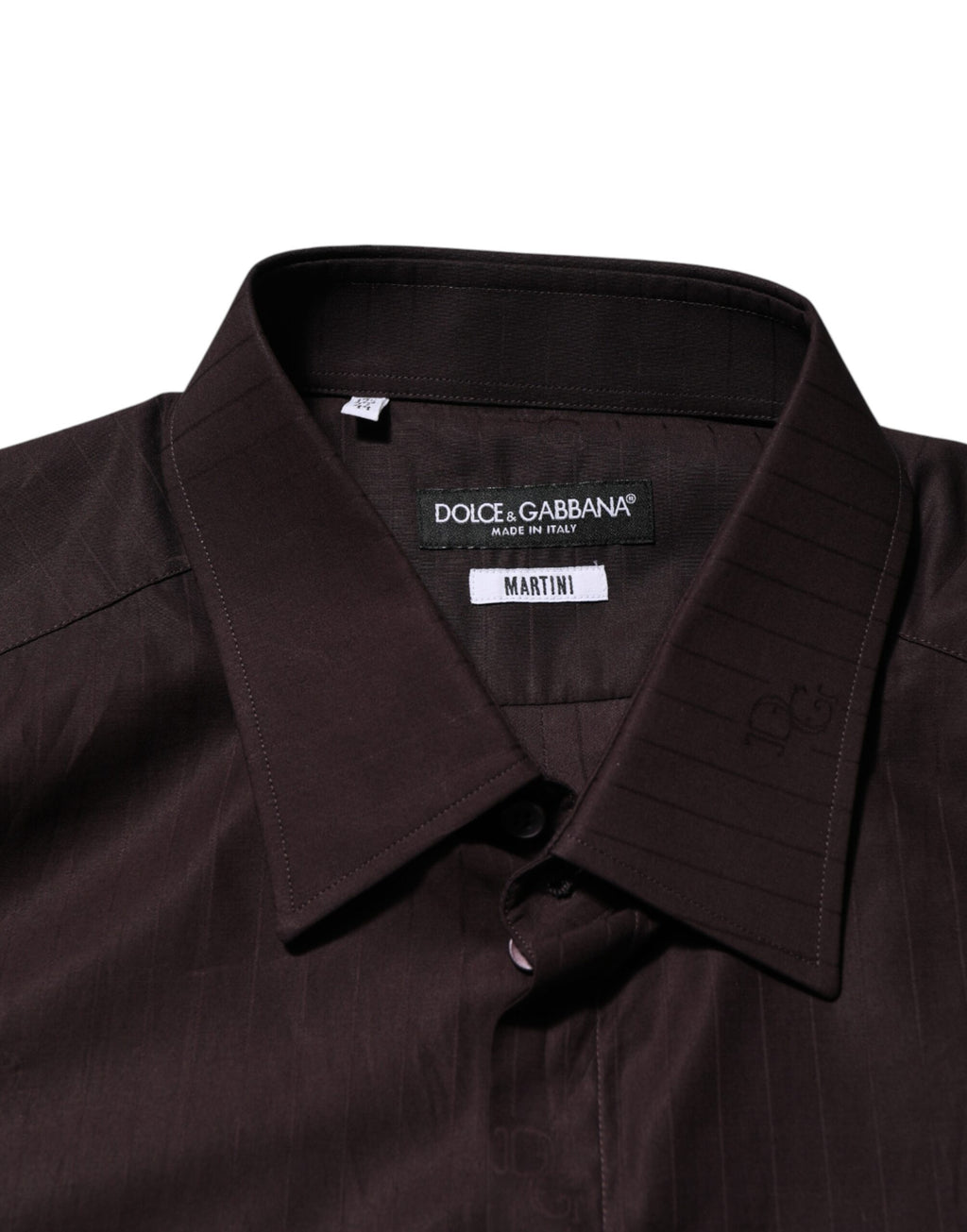 Dolce & Gabbana Brown Cotton LongSleeve MARTINI Dress  Shirt - Eljoys Fashion 