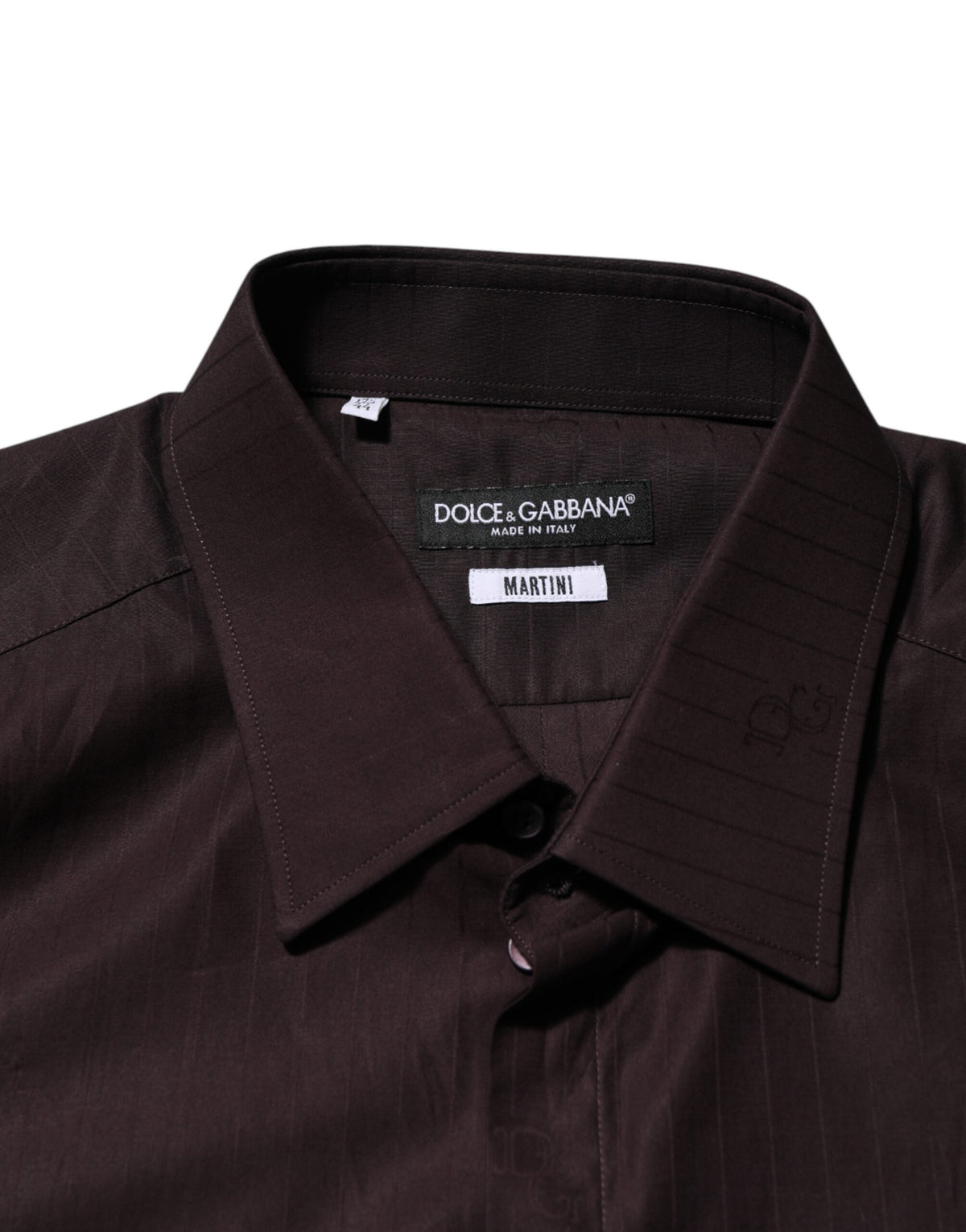Dolce & Gabbana Brown Cotton LongSleeve MARTINI Dress  Shirt - Eljoys Fashion 
