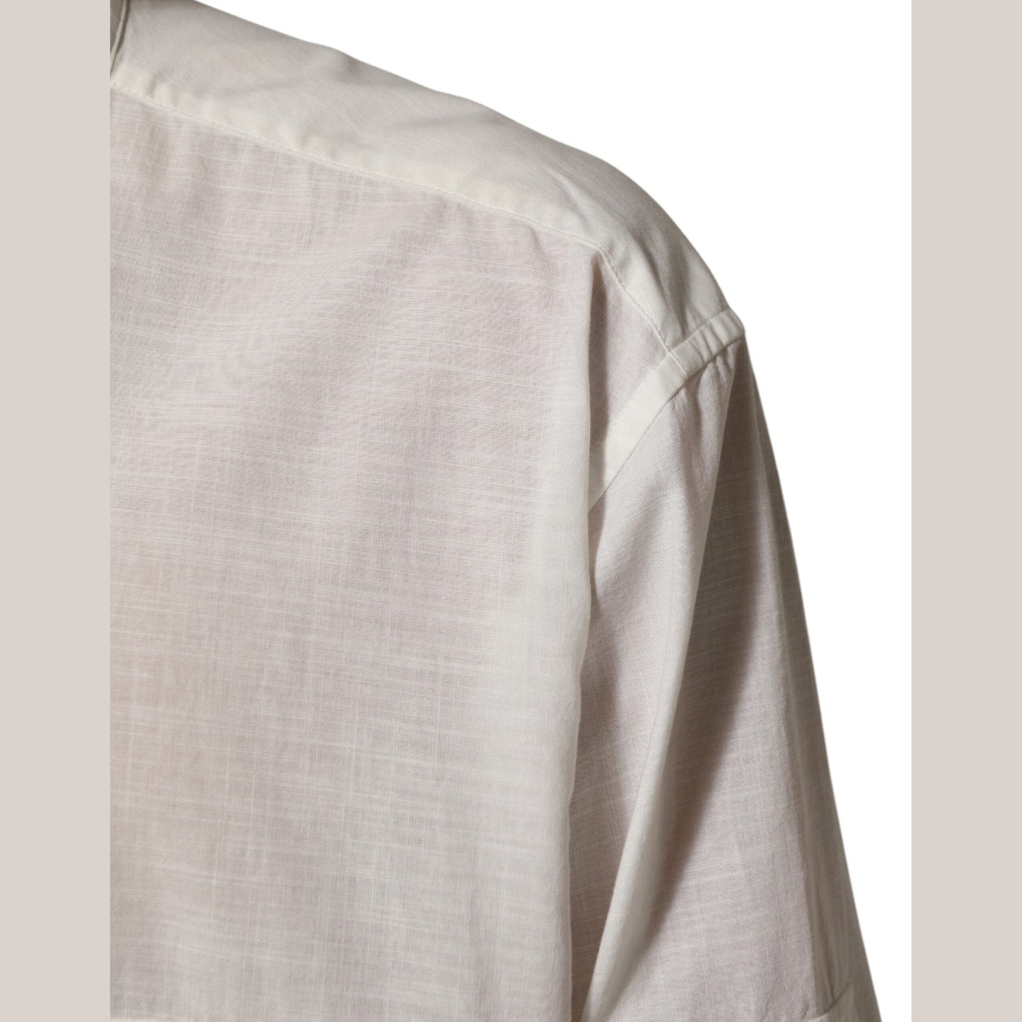 Dolce & Gabbana White Cotton Floral Print Button Down Shirt