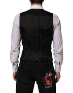 Dolce & Gabbana Black Wool Dress Formal Men Waistcoat Vest - Eljoys Fashion 