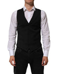Dolce & Gabbana Black Polyester Dress Formal Waistcoat Vest - Eljoys Fashion 