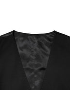Dolce & Gabbana Black Polyester Dress Formal Waistcoat Vest - Eljoys Fashion 
