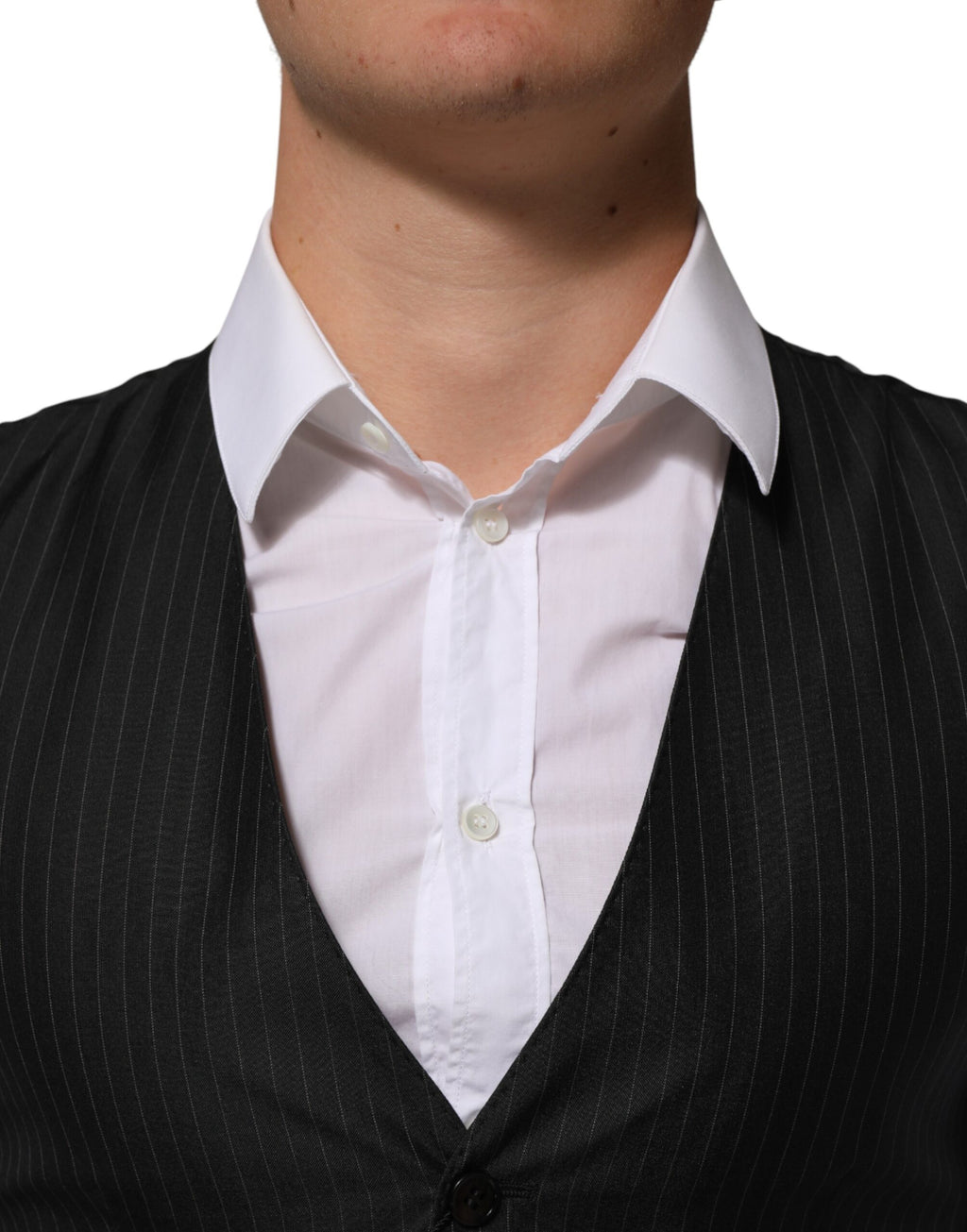 Dolce & Gabbana Black Wool Men Dress Formal Waistcoat Vest - Eljoys Fashion 
