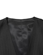 Dolce & Gabbana Black Wool Men Dress Formal Waistcoat Vest - Eljoys Fashion 